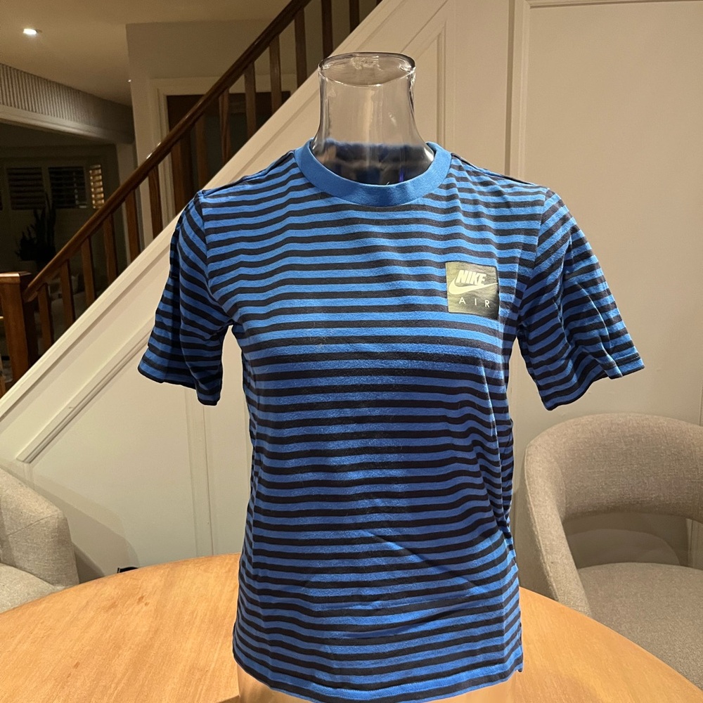 Nike Blue and Black Striped Tee